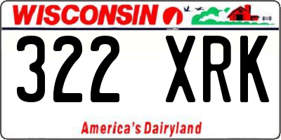 WI license plate 322XRK