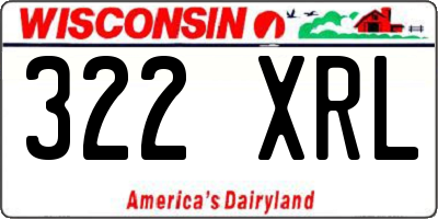WI license plate 322XRL