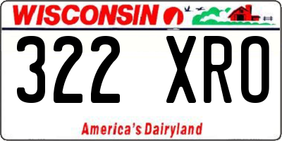 WI license plate 322XRO