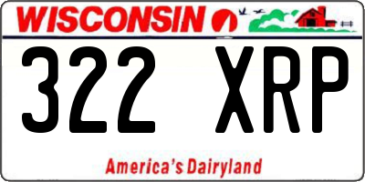 WI license plate 322XRP
