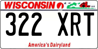 WI license plate 322XRT