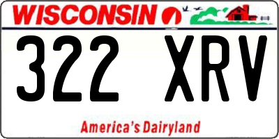 WI license plate 322XRV