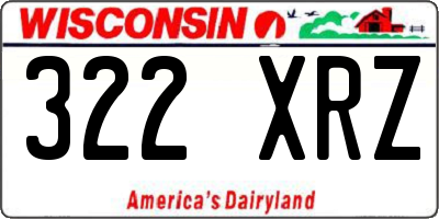 WI license plate 322XRZ