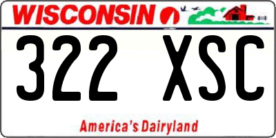 WI license plate 322XSC