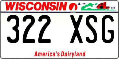 WI license plate 322XSG