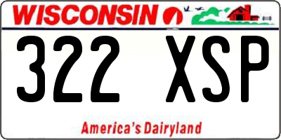 WI license plate 322XSP