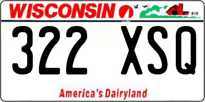 WI license plate 322XSQ