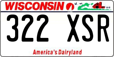 WI license plate 322XSR