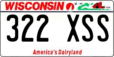 WI license plate 322XSS