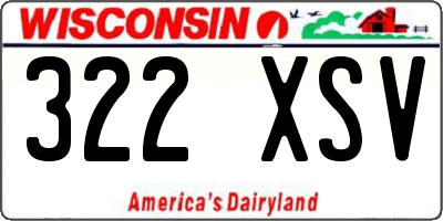 WI license plate 322XSV