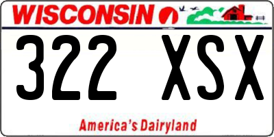 WI license plate 322XSX