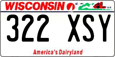 WI license plate 322XSY