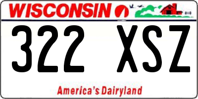 WI license plate 322XSZ