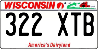 WI license plate 322XTB