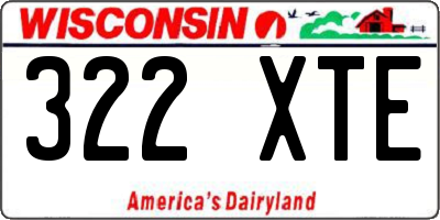 WI license plate 322XTE