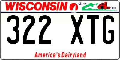 WI license plate 322XTG