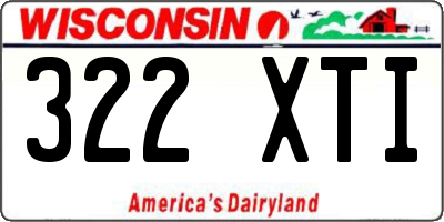 WI license plate 322XTI