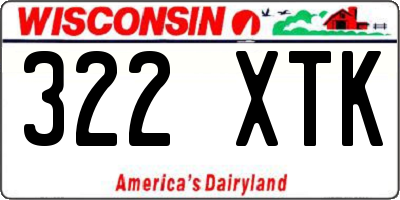 WI license plate 322XTK