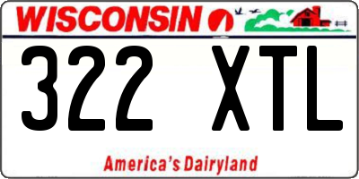 WI license plate 322XTL