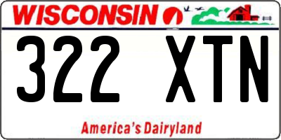 WI license plate 322XTN