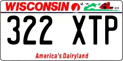 WI license plate 322XTP