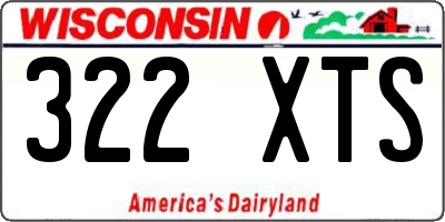 WI license plate 322XTS