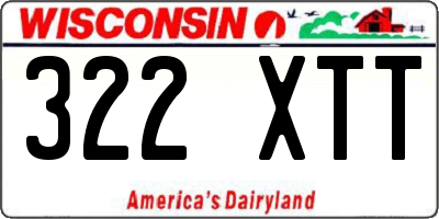 WI license plate 322XTT