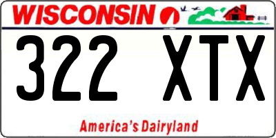 WI license plate 322XTX