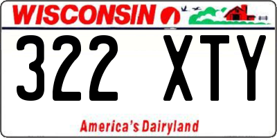 WI license plate 322XTY