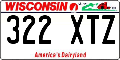 WI license plate 322XTZ