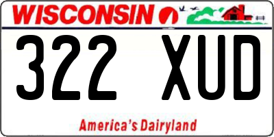 WI license plate 322XUD