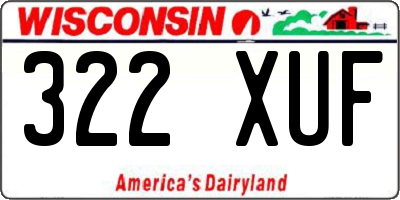 WI license plate 322XUF
