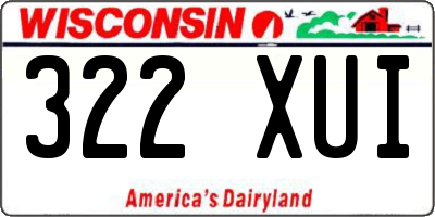 WI license plate 322XUI