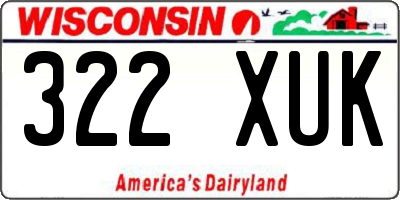 WI license plate 322XUK