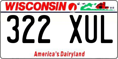 WI license plate 322XUL