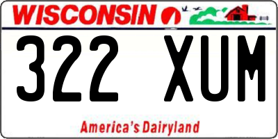 WI license plate 322XUM