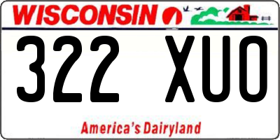 WI license plate 322XUO