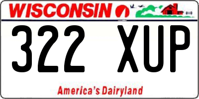 WI license plate 322XUP