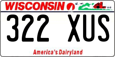 WI license plate 322XUS