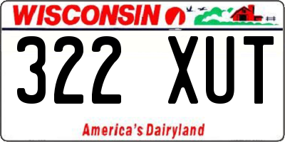 WI license plate 322XUT