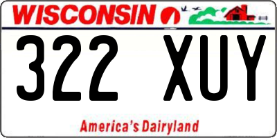 WI license plate 322XUY