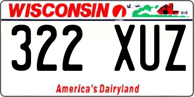 WI license plate 322XUZ