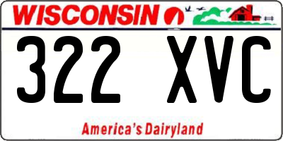 WI license plate 322XVC