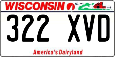WI license plate 322XVD