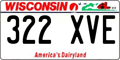 WI license plate 322XVE