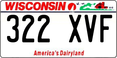 WI license plate 322XVF