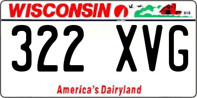 WI license plate 322XVG