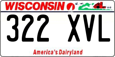 WI license plate 322XVL