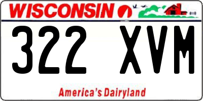 WI license plate 322XVM