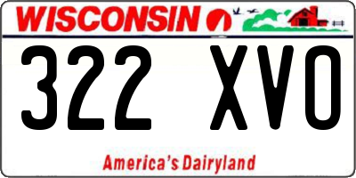 WI license plate 322XVO